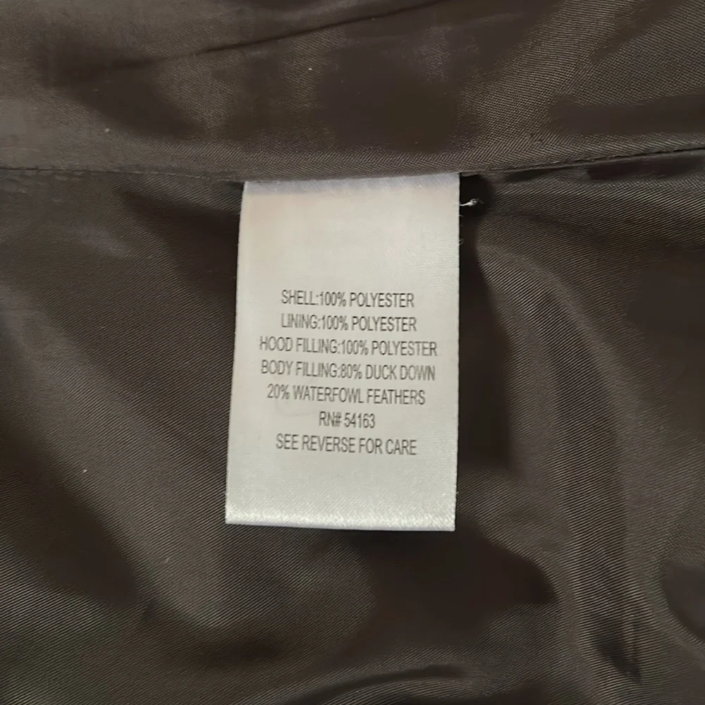 Calvin Klein Brown Long Puffer Down Hooded Coat - Size XS- Excellent Condition - Picture 12 of 16